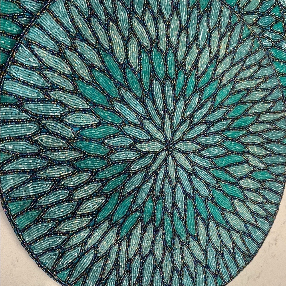 Turquoise Beaded Placemat